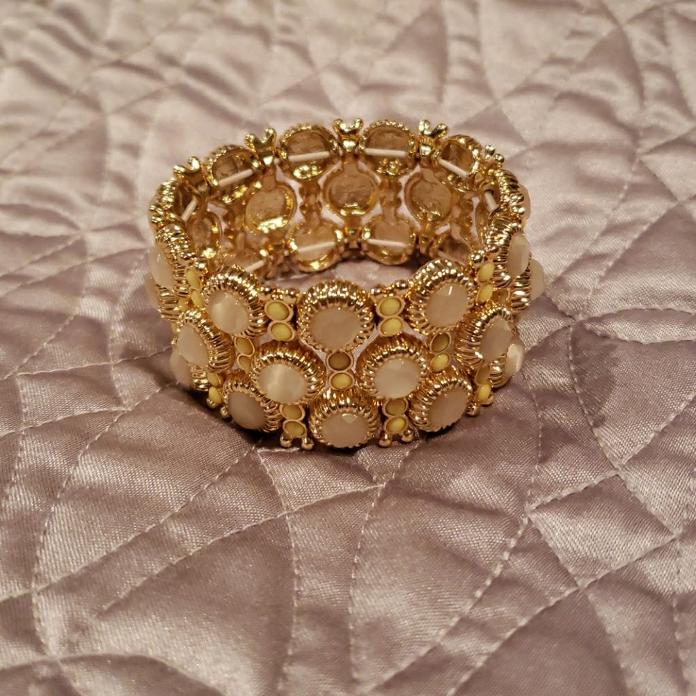 Banana Republic Yellow and Gold Stretch Bracelet